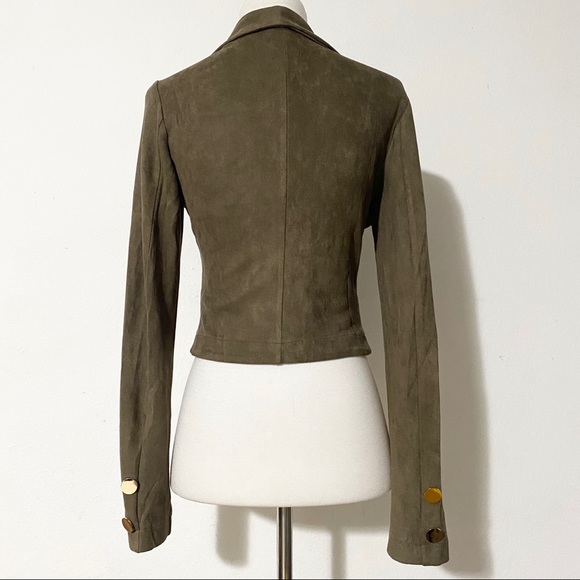 PRIVY Olive Green Faux Suede Jacket - Picture 3 of 6
